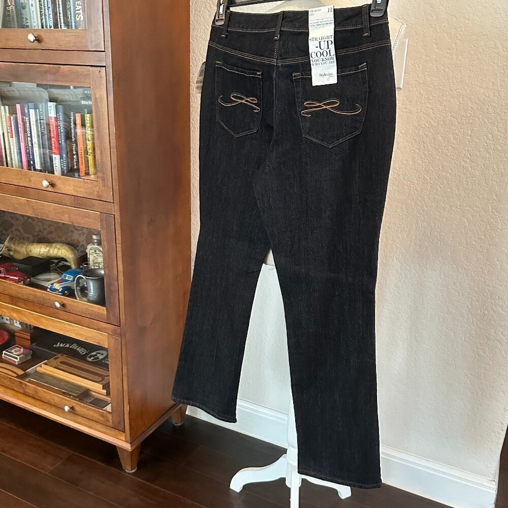 STYLE & CO Straight Up Cool Blue Jeans - 12 - Picture 4 of 7